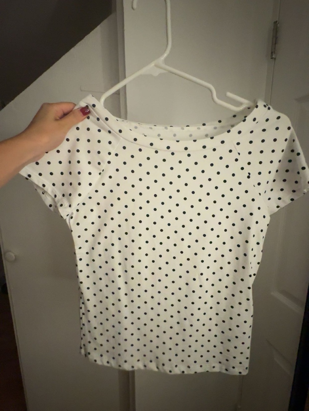 wild fable White Short Sleeve Polka Dot Tee